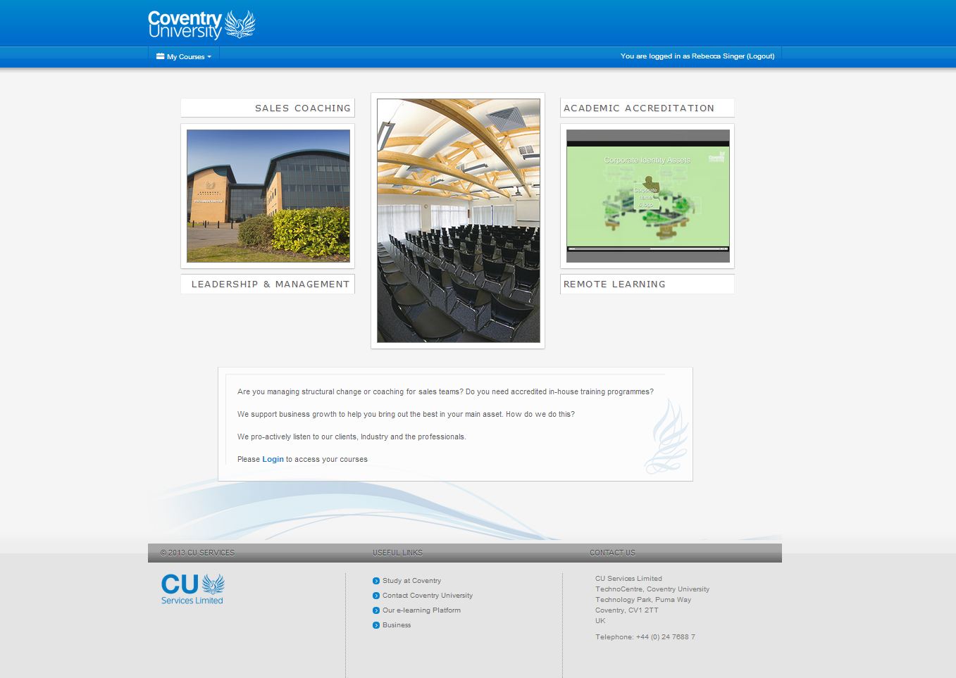 CU Services Moodle Homepage